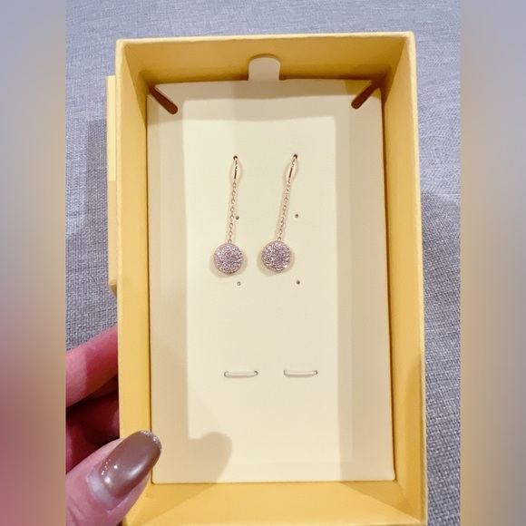 SWAROVSKI Sublima drop earrings White, Rose gold-tone plated - Picture 6 of 9